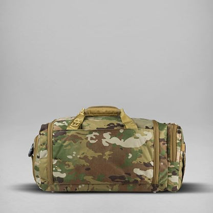 WOLFpak 30L Perfect Duffle Bag (OCP Camo) Tactical Gym Bag Hardshell Base 1000D Waterproof Travel Carry On with Shoe Compartment, Dual Cup Holders, Laptop Sleeve & Molle Straps - color: OCP Camo