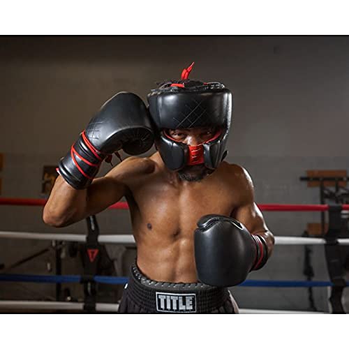 Title Boxing Ko-Vert Headgear - Boxing, MMA, Muay Thai - Unisex-Adults - color: Black