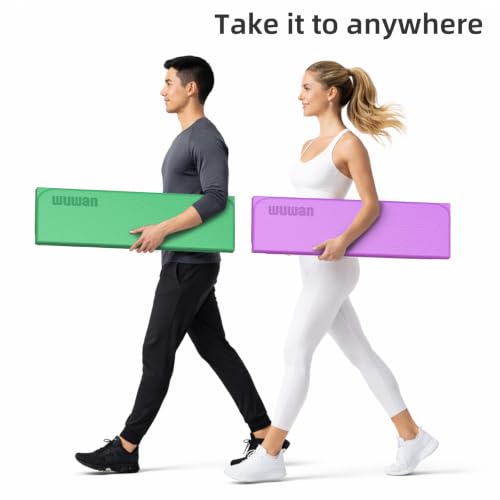 Yoga Mat Thick 10mm, Foldable Yoga Mat 75 x 26 x 0.4 Inches | Portable Workout Mat | Thick Cushioning Surface | Home Gym Exercise Mat | Pilates & Yoga Training - color: Orange