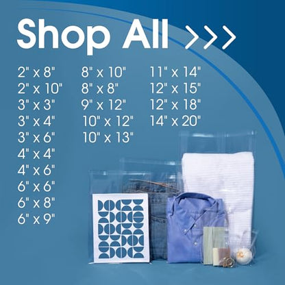 8" X 10" Self-Sealing Cellophane Bags (200 Count) Clear | Resealable Cello Bags for Art Prints, Photos, Stickers, Cookies, and Crafts - Spartan Industrial - size: 8" X 10"