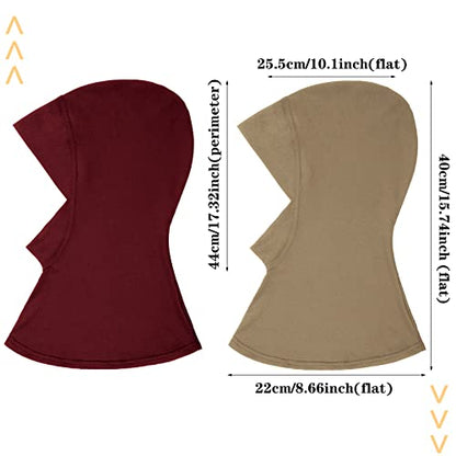 Giegxin 9 Pcs Modal Hijab Cap Adjustable Muslim Stretchy Turban Stretchy Head Scarf Full Cover Shawl Cap for Lady