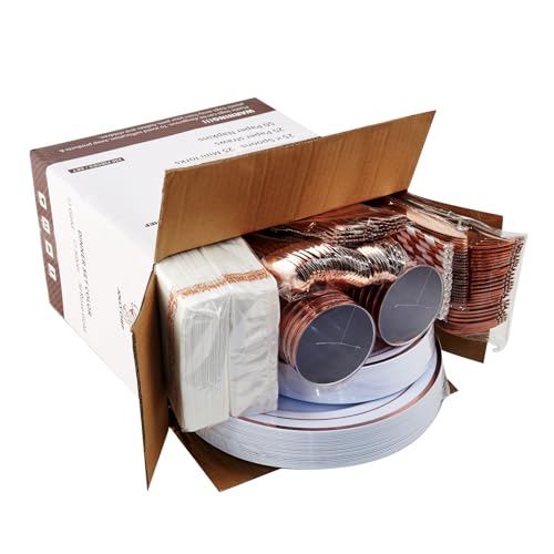 JOLLY CHEF 25 Guests Plastic Plates Set With Rose Gold Rim Cutlery set - color: ROSE GOLD-250pack