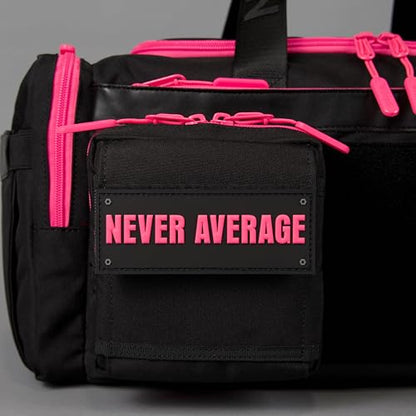 WOLFpak 30L Perfect Duffle Bag (Neon Pink) Tactical Gym Bag Hardshell Base 1000D Waterproof Travel Carry On with Shoe Compartment, Dual Cup Holders, Laptop Sleeve & Molle Straps - color: Neon Pink