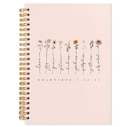YTRGI Orange Christian Journaling Notebook, Galatians 5:22-23 Bible Notebooks for Note Taking, Scripture Journals for Writing, Prayer Journal for Woman, Religious Spiral Notebook 5.5x8.3 Inch - color: 5：14orange