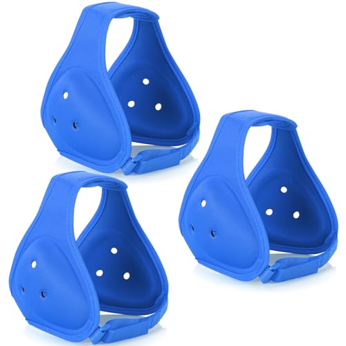 Jerify 3 Pcs Wrestling Headgear for Kids Youth Soft Grappling Headgear Wrestling Adjustable Ear Guard Protective(Blue) - color: Blue