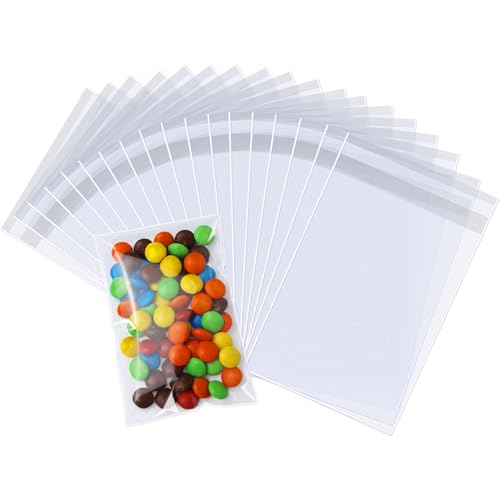 PigPotParty 3x5 in Small Cellophane Treat Bags, Self-Sealing, 100 Pcs - color: 3"x5" (100pcs)