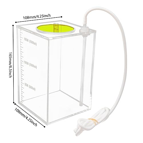 Aquarium Choice Acryli Made Liquid Storage Bucket Doing Pump Reservoir Container (4.25 * 4.25 * 6.5 Inch;1500ml/1.5L（Yellow）) - size: 4.25*4.25*6.5 Inch;1500ml/1.5L（Yellow）
