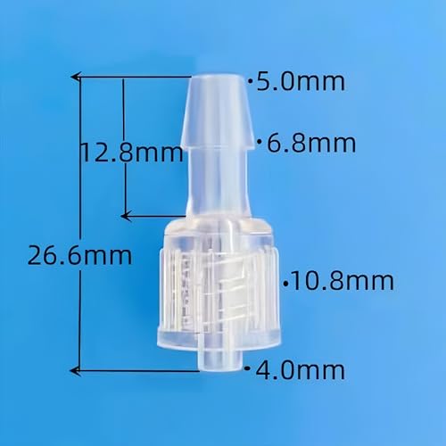 Moveable Male Luer Lock Connector × Hose Barbed Adapter for Laboratory Biochemical Analytical Instruments Food Machinery 50PC/PK (for 3/16'' Hose ID, PC) - size: for 3/16'' Hose ID, PC