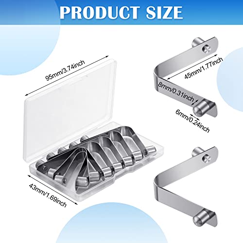 Oudain 20 Pcs Stainless Steel Universal Clip for All Swimming Pool Push Button Spring Clip Spa Skimmer/Nets Locking Double Pin and 1 Pcs Plastic Storage Box for Above Ground or Inground Pool