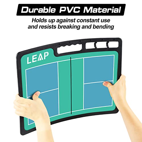 LEAP Coach Board Premium Tactical Clipboard Two Sides with Full & Half Court Dry Erase Marker Board for Basketball, Baseball, Soccer, Football, Hockey - color: Badminton / Pickelball