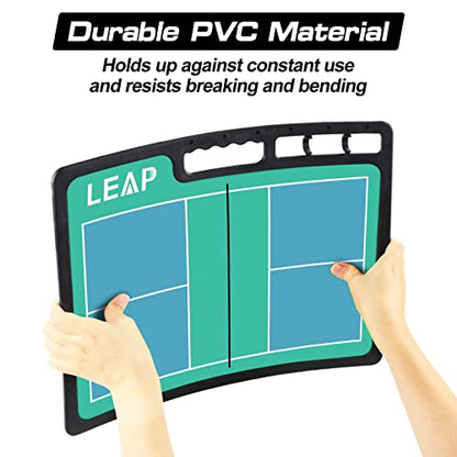 LEAP Coach Board Premium Tactical Clipboard Two Sides with Full & Half Court Dry Erase Marker Board for Basketball, Baseball, Soccer, Football, Hockey - color: Badminton / Pickelball