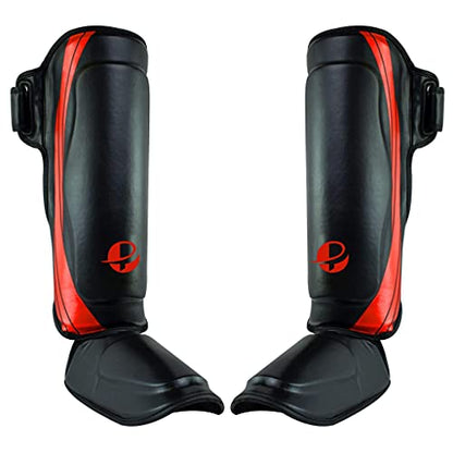 Ultimate - Performance Series - Shin Instep - Boxing MMA Muay Thai Taekwondo Training - color: Red, size: Small-Medium