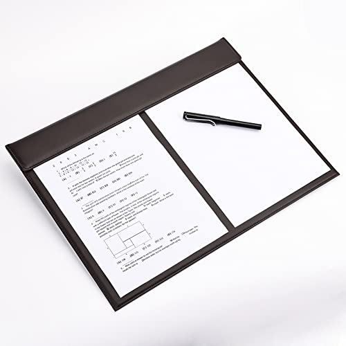 18''x14'' Large Rectangle A3 Desk Writing & Drawing Desk Pad &Board Table Protector Mat with Paper Clip on Top Brown - color: Brown-a189
