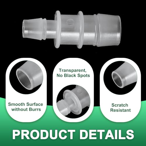PATIKIL Hose Barb Reducer, 3 Pcs 5/8" to 3/8" Hose ID Connectors Joint Plastic Pipe Fitting Splicer Mender Union Adapter for Air Water Fuel Gas Aquarium, White - size: 5/8" to 3/8"