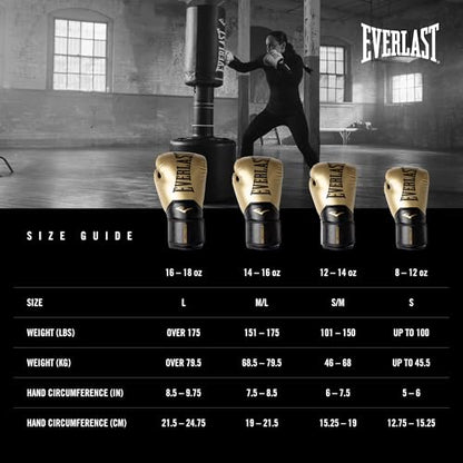 Everlast Elite 2 Boxing Gloves - color: Gold/Black, size: 14 oz
