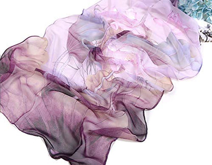 Acotavie Scarfs for Women Lightweight Fashion Scarves Print Floral Pattern Scarf Shawl Wraps - color: W02