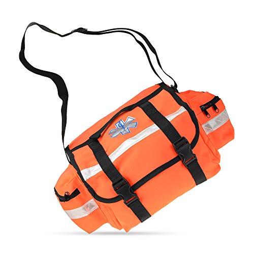 Dealmed First Responder Trauma Bag - Fully Stocked EMS Emergency Kit - Orange Professional Equipment Organizer - color: Orange - Fully Stocked