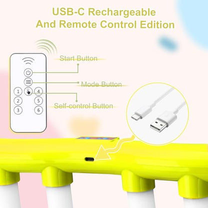 OCES Reflex Stick Game, Reflex Light-Up Sticks Reaction Training Hand Speed Challenge Game, Upgrade Hand Eye Coordination Training Toy Remote Control 3 Adjustable Speed (Light-Up Yellow) - color: Light-up Yellow