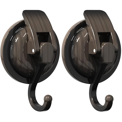 Heavy Duty Vacuum Suction Cup Hooks, Red Bronze Plated Polished Super Suction for Kitchen Bathroom, 2 Pack - color: Red Bronze