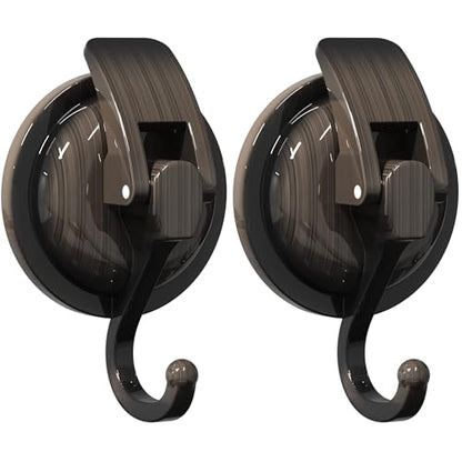 Heavy Duty Vacuum Suction Cup Hooks, Red Bronze Plated Polished Super Suction for Kitchen Bathroom, 2 Pack - color: Red Bronze