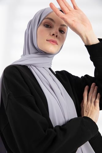 Chiffon Hijab Scarf For Women - Made in Turkiye - color: Gray