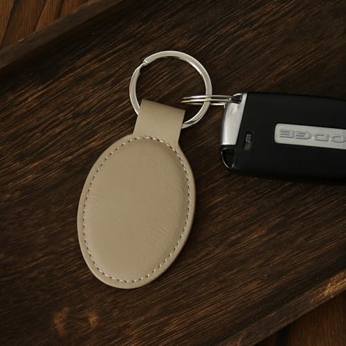 LaserGram Oval Keychain, Allah 1, Personalized Engraving Included (Beige) - color: Beige