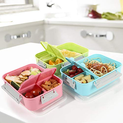 3 Pack Sandwich Container,Reusable Sandwich Containers for Lunch Boxes,Plastic Sandwich Box Tupperware for Kids Adults, Divided Salad Bento Box Food Meal Prep Container for School, Office,Travel, 40oz - color: Sandwich Container