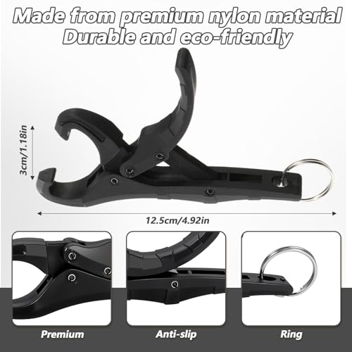 Yolev 2PCS 5'' Fish Lip Gripper - Plastic Fish Grabber Too with Hole | Floating Fishes Holder for Saltwater, Great Holder for Caught Fishes, Gifts for Men