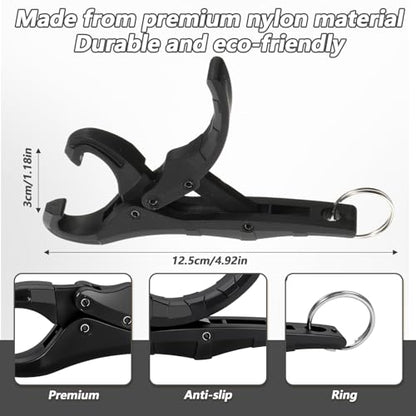 Yolev 2PCS 5'' Fish Lip Gripper - Plastic Fish Grabber Too with Hole | Floating Fishes Holder for Saltwater, Great Holder for Caught Fishes, Gifts for Men