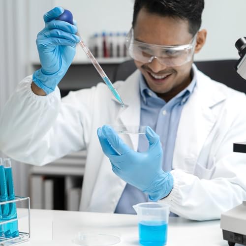 5 Pack 10ml Glass Pipette Dropper Lab Graduated Dropper Glass Liquid Pipette with 1 Pc Cleaning Brush for Liquid Essential Oil, Lab Dropper Pipettes Transfer with Rubber Cap - size: 5x 10ml