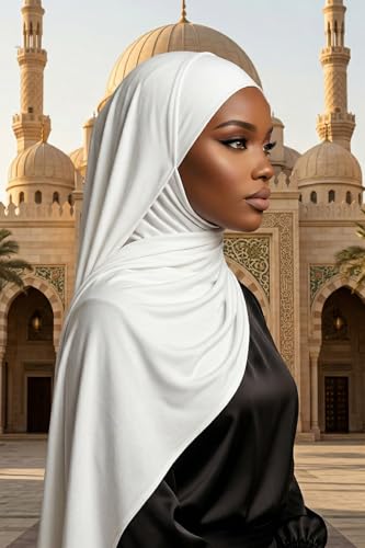Aisha's Design Neck-Covering Practical Jersey Hijab with Built-In Ninja Bonnet - color: Ivory
