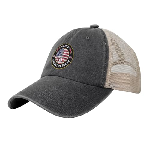 United States National Guard Afghanistan Combat Veteran Cowboy Hat Trucker Mesh Baseball Cap: Comfortable & Sturdy Headwear for Outdoor Black34