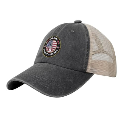 United States National Guard Afghanistan Combat Veteran Cowboy Hat Trucker Mesh Baseball Cap: Comfortable & Sturdy Headwear for Outdoor Black34