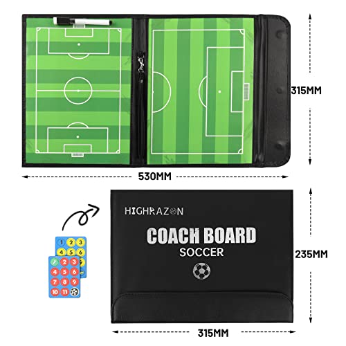 Soccer Coaching Board, Magnetic Soccer Clipboard for Coaches, Foldable Board with Dry Erase Marker - style: Soccer-A