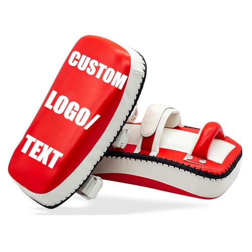 Custom Muay Thai Pads, Personalized Curved Kickboxing Kicking Strike Shield, Punching Foot Target for Coaching Martial Arts, MMA, Taekwondo, Karate, Training Equipment Kick - color: Black
