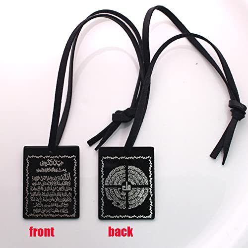 Islam Car Hanging Two Sides with Ayatul Kursi and dua for Travel Stainless Steel car pednant