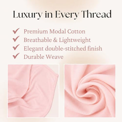 Premium Breathable Modal Cotton Hijab for Women, Lightweight, Non-Slip, Soft & Elegant Scarf for Everyday Wear - color: Blush Pink