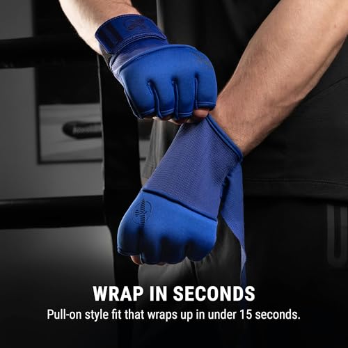 Hayabusa Deluxe Quick Wraps for Men and Women - Boxing & Martial Arts Hand Wraps - color: Blue, size: Small