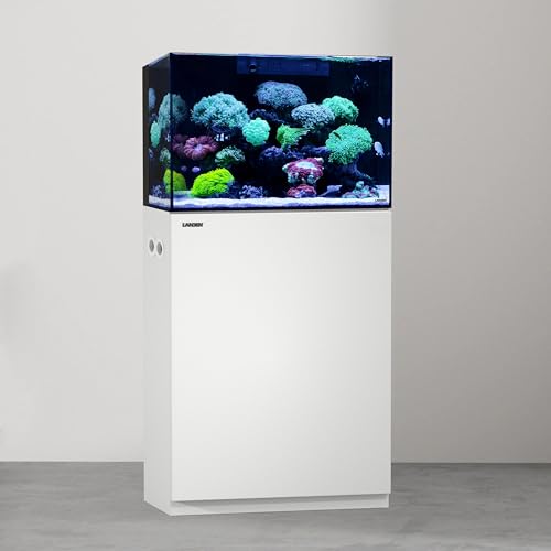 Aquarium Wooden Stand and Cabinet for up to 30 Gal Tank,W23.6xD17.7xH33.9in(60X45x86cm), Matte Black Painted(Stand Only) - color: White-fig8_inlet, size: W23.6xD17.7xH31.5in(60x45x80cm)