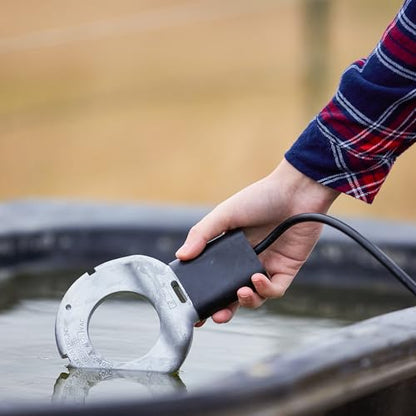 Farm Innovators Utility De-Icer for up to 25 Gallon Container - 250W Water Deicer- Ice Chaser Cast Aluminum Design for Plastic or Metal Water Container | Thermostatically controlled heater operates only when necessary, cast aluminum construction, plastic-