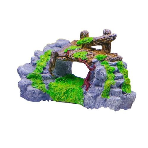 Landscape Bridge Landscape Fish Tanks Decorations for Aquariums Terrarium Shrimp Grass Driftwood Ornaments Artificial Mountain Cave