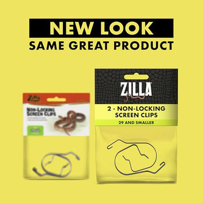 Zilla Reptile Terrarium Fresh Air Screen Non-Locking Clips, 2 Pack, Small - size: Small