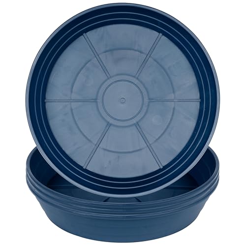 Plant Saucer 6 Inch 4 Pack 6 8 10 12 14 16 18 20 25, Plastic Plant Trays for Pots，Extra-Deep Plant Water Dray Tray, Bird Bath Bowl, Heavy Flower Plant saucers Indoors and Outdoor No Holes 6in-4 blue - color: Blue, size: 6in(4 Pack)