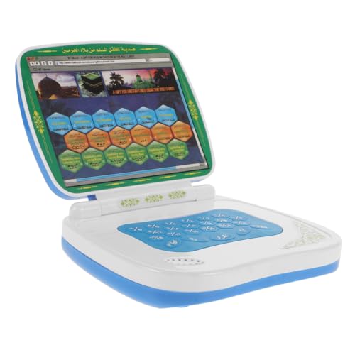 Beaupretty Foldable Arabic Learning Toy Laptop Touch Screen Early Education Machine for Kids Ages 3-7 Repeat Function Travel-Friendly Kid Computer for Language Practice