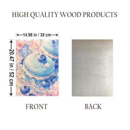 Blue Macaron Food Jigsaw Puzzle - 500 Pieces Wooden Puzzle for Adults, Wall Art Gift, Finished Size: 20 x 15 Inch - color: Blue Macaron - 500 Pieces