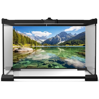 Mountain Lake Aquarium Background Pine Trees Ldyllic Landscape Fish Tank Background Serene Captivating Lake Reptile Tank Backgrounds Nature Majestic Mountains Reptile Enclosure Backgrounds 24x12in - color: Blue_Green, size: 24(W)x12(H)inches/ 60(W)*30cm(H