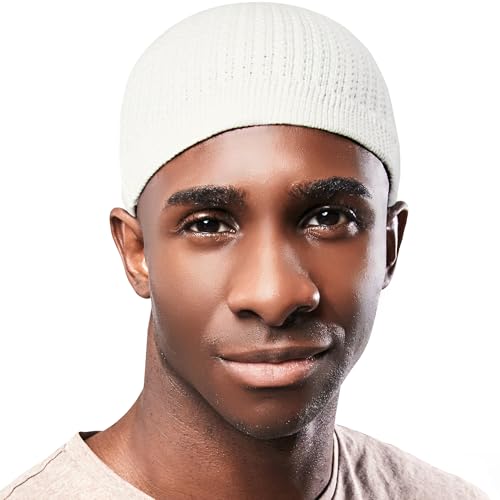 Tough Headwear Kufi Hat - Kufi Hats for Men Muslim, Turkish Kufi Cap - color: White Full