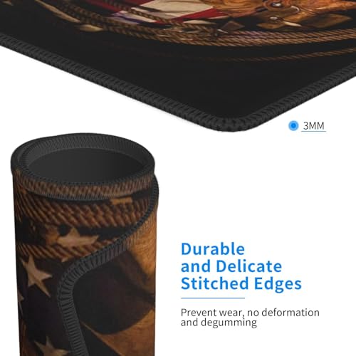 USA Western Cowboy Hat with Boots Rope Mousepad Non-Slip Rubber Base Mouse Pads for Computers Laptop Office Desk Accessories Mouse pad 7.9 x 9.5 in - color: Cowboys and Flags
