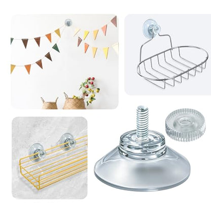 12 Pack 30mm/1.18" Clear PVC Suction Cup Mounts with M4 nut | MINI Transparent Sucker Holders for Bathroom, Window & Car Shade Installation