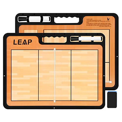 LEAP Coach Board Premium Tactical Clipboard Two Sides with Full & Half Court Dry Erase Marker Board for Basketball, Baseball, Soccer, Football, Hockey - color: Volleyball